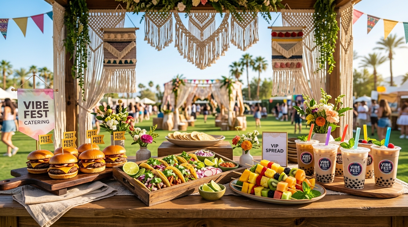 Fully Catered Gourmet Festival Lunch Spread